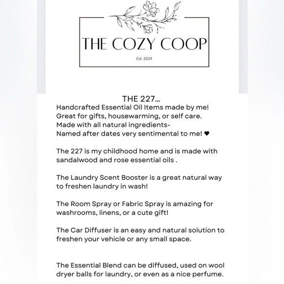 Fabric Refresh - The 227 - 2oz bottle- notes of sandalwood and rose - Picture 2 of 2